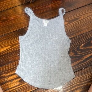 BDG Light Gray Ribbed Tank Top